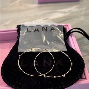 Lana 2" Gold hoops w/Diamonds